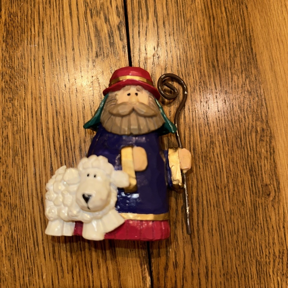 Holy Family Nativity Scene Sheppard With Sheep Christmas Statue Kids Resin